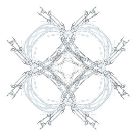 Abstract grunge light blue floral pattern isolated on white background. Rough noise design.の写真素材