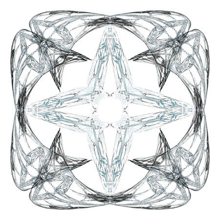 Abstract grunge light blue floral pattern isolated on white background. Rough noise design.の写真素材