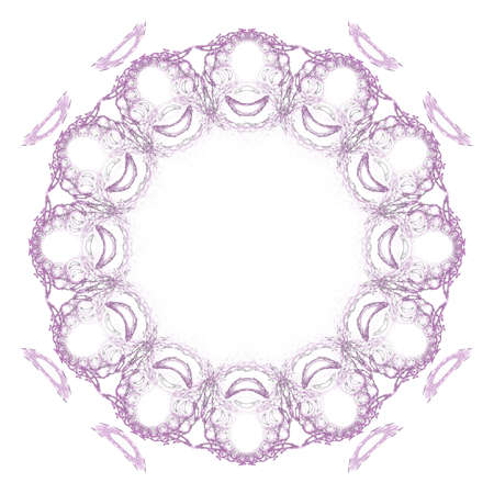 Abstract grunge purple floral pattern isolated on white background. Rough noise design.の写真素材