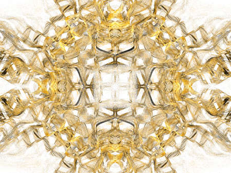 Abstract grunge dirty orange symmetrical pattern on white background. Rough noise design.の写真素材