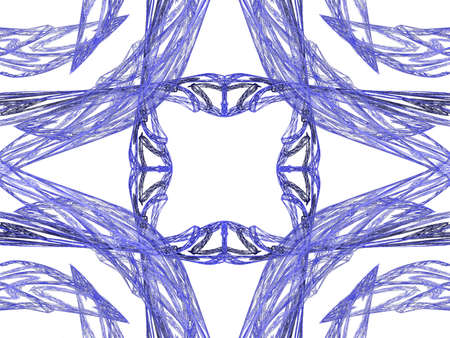 Abstract grunge dirty blue symmetrical pattern on white background. Rough noise design.