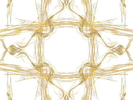 Abstract grunge dirty orange symmetrical pattern on white background. Rough noise design.
