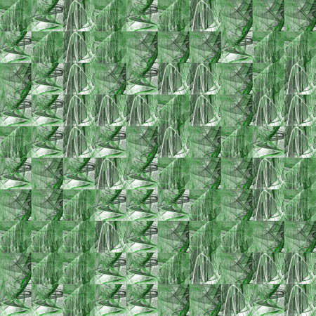 Abstract grunge green texture on white background. Rough noise design. Medium broken mosaic patterns...