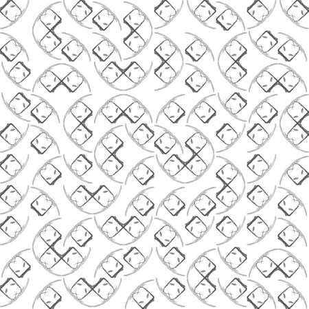 Abstract grunge black texture on white background. Rough noise design. Medium broken mosaic floral patterns are chaotically placed.の写真素材