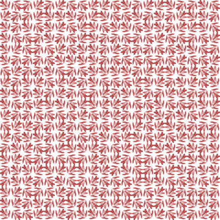Abstract grunge red texture on white background. Rough noise design. Small broken mosaic floral patterns are chaotically placed.の写真素材