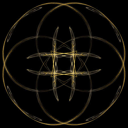 Abstract grunge orange floral pattern isolated on black background. Rough noise design.の写真素材