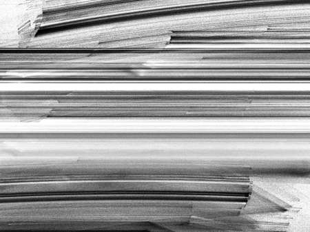 Grunge abstract black background on white backdrop. Two colors. Rectangular horizontal shape. Average rough noise design.の写真素材