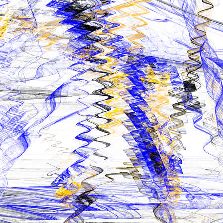 Grunge abstract contrast blue and orange background on white backdrop. Four colors. Square shape....