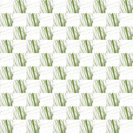 Grunge seamless abstract green texture on white background. Arranged in a staggered manner two medium broken fractal patterns. Rough noise design image.の写真素材