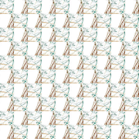 Grunge seamless abstract green texture on white background. Arranged in a staggered manner two medium broken fractal patterns. Rough noise design image.の写真素材