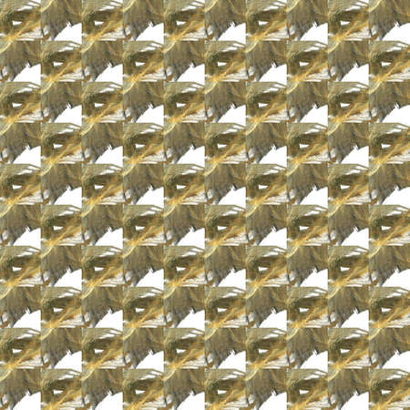 Grunge seamless abstract yellow texture on white background. Arranged in a staggered manner two medium broken fractal patterns. Rough noise design image.の写真素材