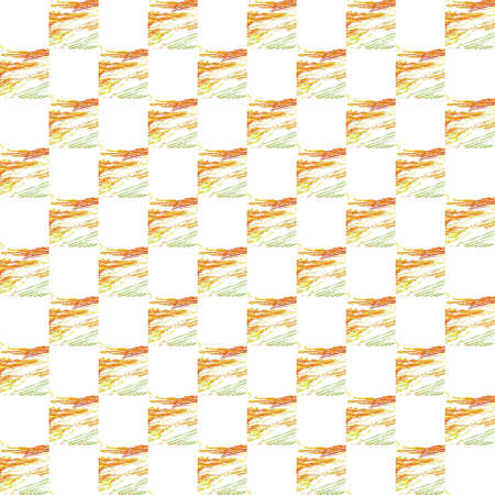 Grunge seamless abstract orange texture on white background. Arranged in a staggered manner two medium broken fractal patterns. Rough noise design image.の写真素材