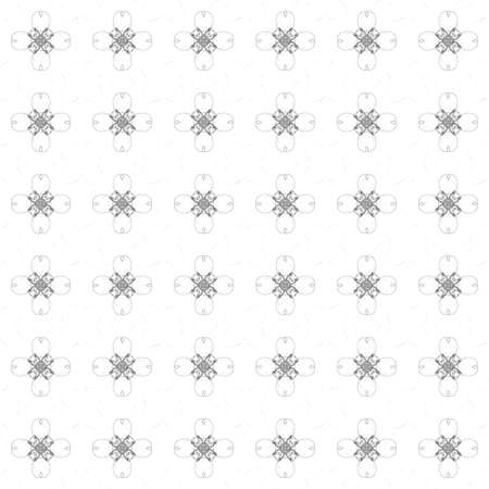 Seamless abstract black texture fractal patterns on white background. Arranged in a staggered manner two large floral fractal patterns.の写真素材