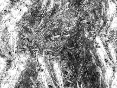 Grunge abstract white background on black backdrop. Two colors. Rectangular horizontal shape. Medium rough noise design. Haotical texture pattern.の写真素材