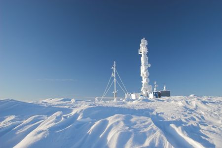 cellular phone station on the hillの写真素材