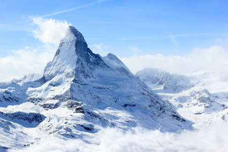 View of the Matterhorn from the Rothorn summit station. Swiss Alps, Valais, Switzerland.の写真素材