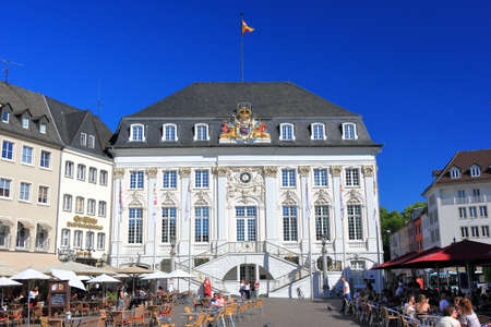 Bonn, Germany â June 11, 2020: Old town hall with unidentified people on a sunny evening in June. It was built in Rococo-style by the court architect M. Leveilly in 1737 - 1738.のeditorial素材