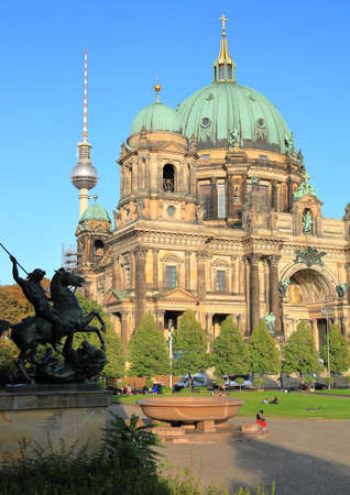 West facade of Berlin Cathedral by day. Germany, Europe.の写真素材