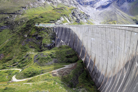 Kaprun high mountain reservoir (Mooserboden). Kaprun, Austria, Europe.の写真素材