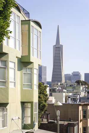 Sunny San Francisco: Houses and Skyscrapersのeditorial素材