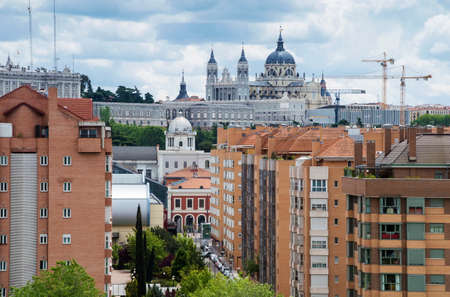 Panorama of Capital City of Madrid - Residential District and Surroundingの写真素材
