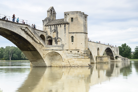 Famous bridge over Rhone in Avignon, Franceのeditorial素材