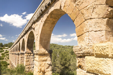 Ancient Roman Aqueduct in Spain, Europeの写真素材