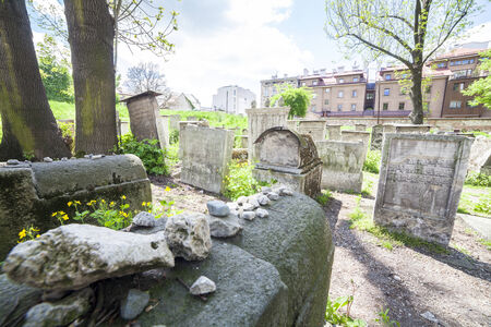 The Remuh Cemetery on main street in Jewish Krakow Kazimierzのeditorial素材