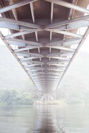 Under the bridge in tropical climate, Ghana, West Africaの写真素材