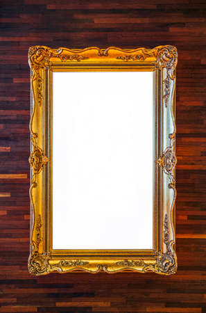 Golden and empty decorative frame