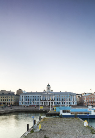 Helsinki city center with city hall and harbor, Finlandのeditorial素材