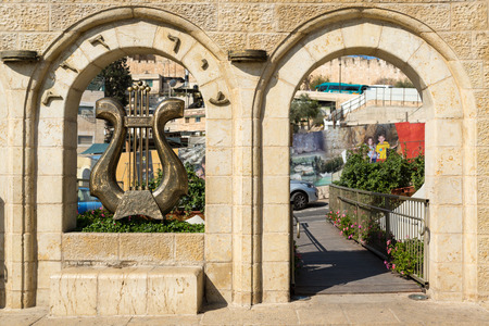 Entrance to City of David - the oldest part of Jerusalem, Israelの写真素材