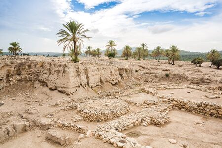 Ruins of historic Tel Megiddo, Jizreel Valley, Israel