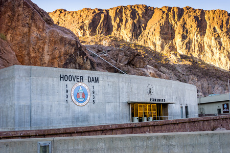 Hydroelectric power plant named Hoover Dam, Nevada, USAのeditorial素材