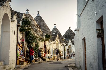 Arbelobello, Italy - February 27, 2107: Traditional trulli houses in Puglia, Italy, Europeのeditorial素材