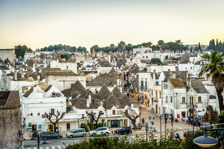 Traditional trulli houses in Arbelobello, Puglia, Italy, Europeの写真素材