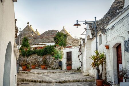 Traditional trulli houses in Arbelobello, Puglia, Italy, Europeの写真素材