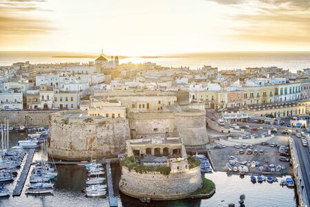 Panorama of beautiful Gallipoli, Puglia, southern Italyの写真素材