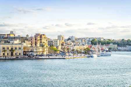 Aerial panorama of Brindisi in the afternoon, Puglia, Italyのeditorial素材