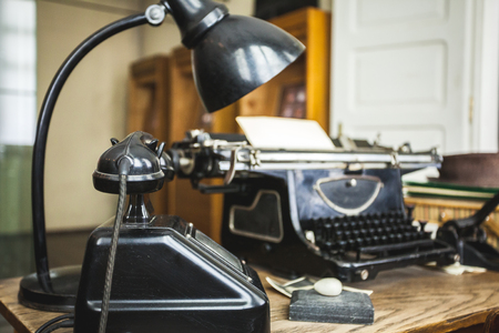 Original vintage office from 1940's in Central Europeの写真素材