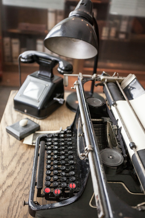 Original vintage office from 1940's in Central Europeの写真素材