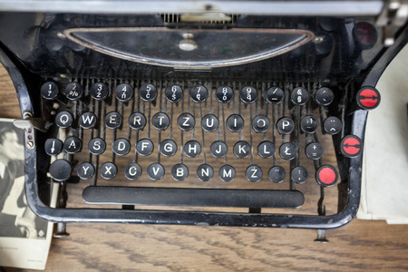 Keyboard of original vintage german typewriter used in 1940'sの写真素材