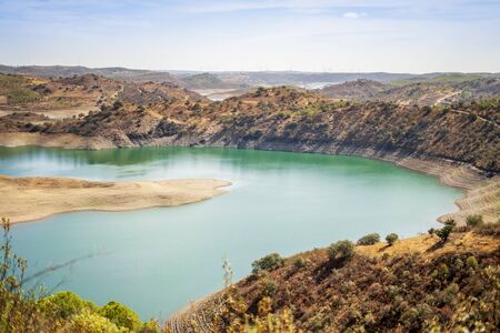 Beautiful Odeleite reservoir, north part of Algarve, Portugal