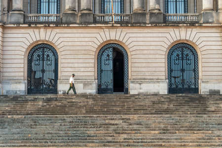 Maputo, Mozambique - May 22, 2019: A guard in front of Maputo City Hall on Independence Squareのeditorial素材
