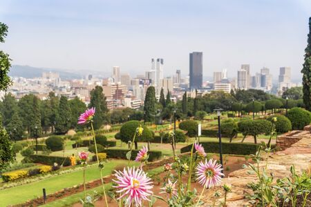 Union Buildings Park and Pretoria downtown, South Africaの写真素材