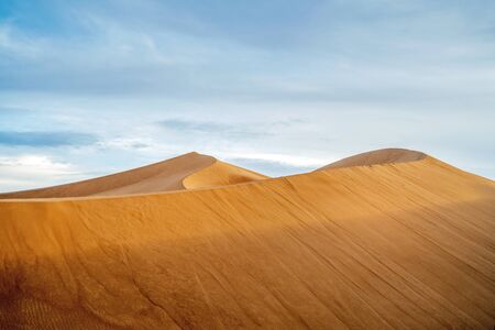 Peaceful landscape of Sahara Desert sand dunes, Morocco, Africaの写真素材