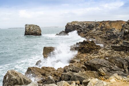 Beautiful coast of Papoa islet in Peniche,  Leiria district, Portugal