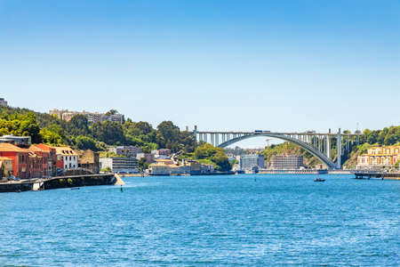 Porto and Vila Nova de Gaia with Arrabida Bridge over Douro River in between, Portugal