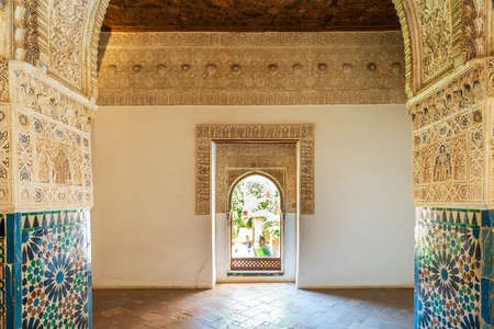 Arabic interior of The Hall of the Kings in Alhambra palace complex, Granada, Andalusia, Spainのeditorial素材