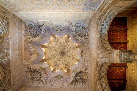 Arabic interior of The Hall of the Kings in Alhambra palace complex, Granada, Andalusia, Spainのeditorial素材